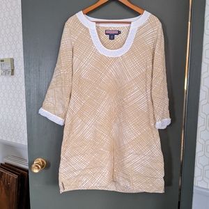Gorgeous 🌅Vineyard Vines tan printed linen tunic